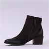 Paul Green Western Block Heel Ankle Boot - Brown Suede
